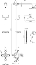 Downton Thermostatic 2 Outlet Shower System Chrome Rainfall