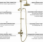 Downton Thermostatic 2 Outlet Shower System Chrome Rainfall
