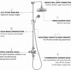 Downton Thermostatic 2 Outlet Shower System Chrome Rainfall