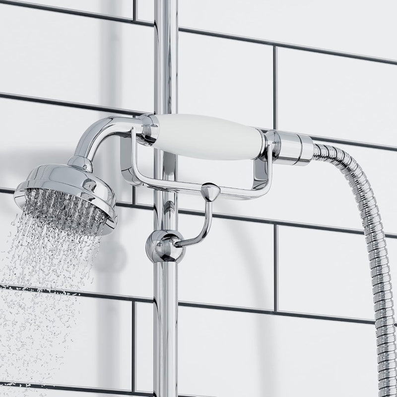 Downton Thermostatic 2 Outlet Shower System Chrome Rainfall