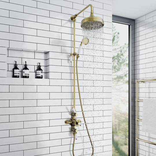 Downton Thermostatic 2 Outlet Shower System Chrome Rainfall