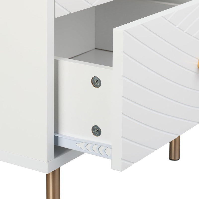2 Drawers Bedside Cabinet Bedroom Side Table Hxwxd (Set of 2)