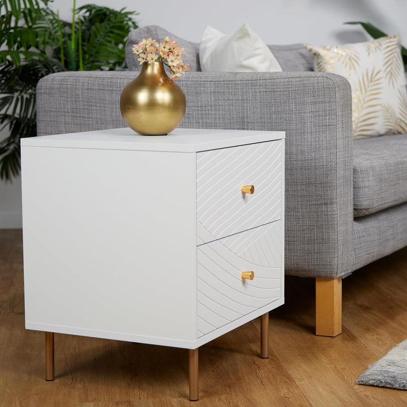 2 Drawers Bedside Cabinet Bedroom Side Table Hxwxd (Set of 2)