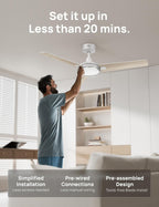 Dreo Smart Ceiling Fans with Lights 52 Inch