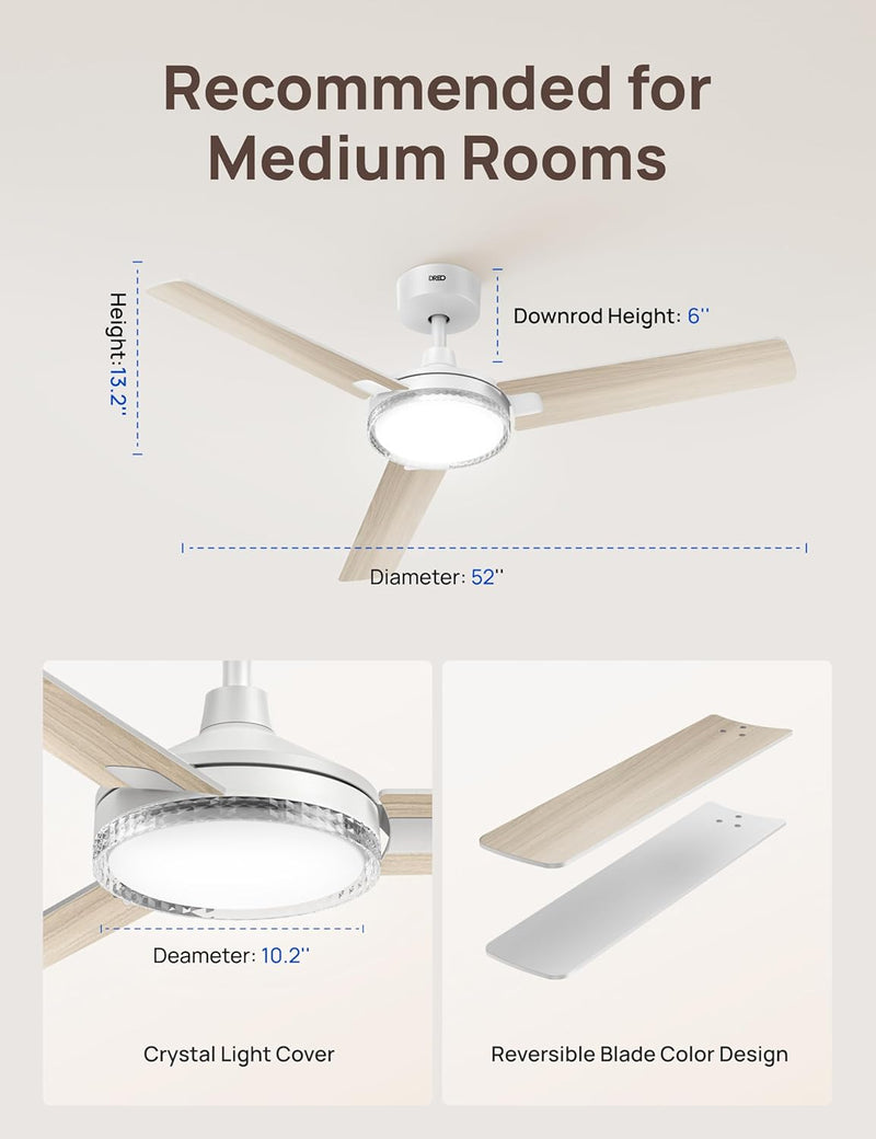 Ceiling Fans with Lights 52 Inch Fan 12