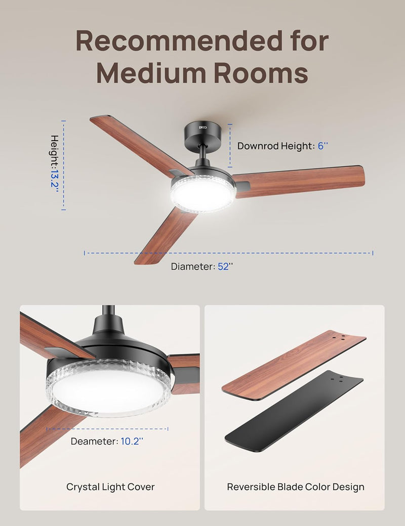 Ceiling Fans with Lights 52 Inch Fan 12