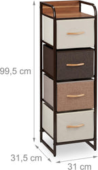 Dresser 4 Drawer Compartments with Shelf 4 Folding