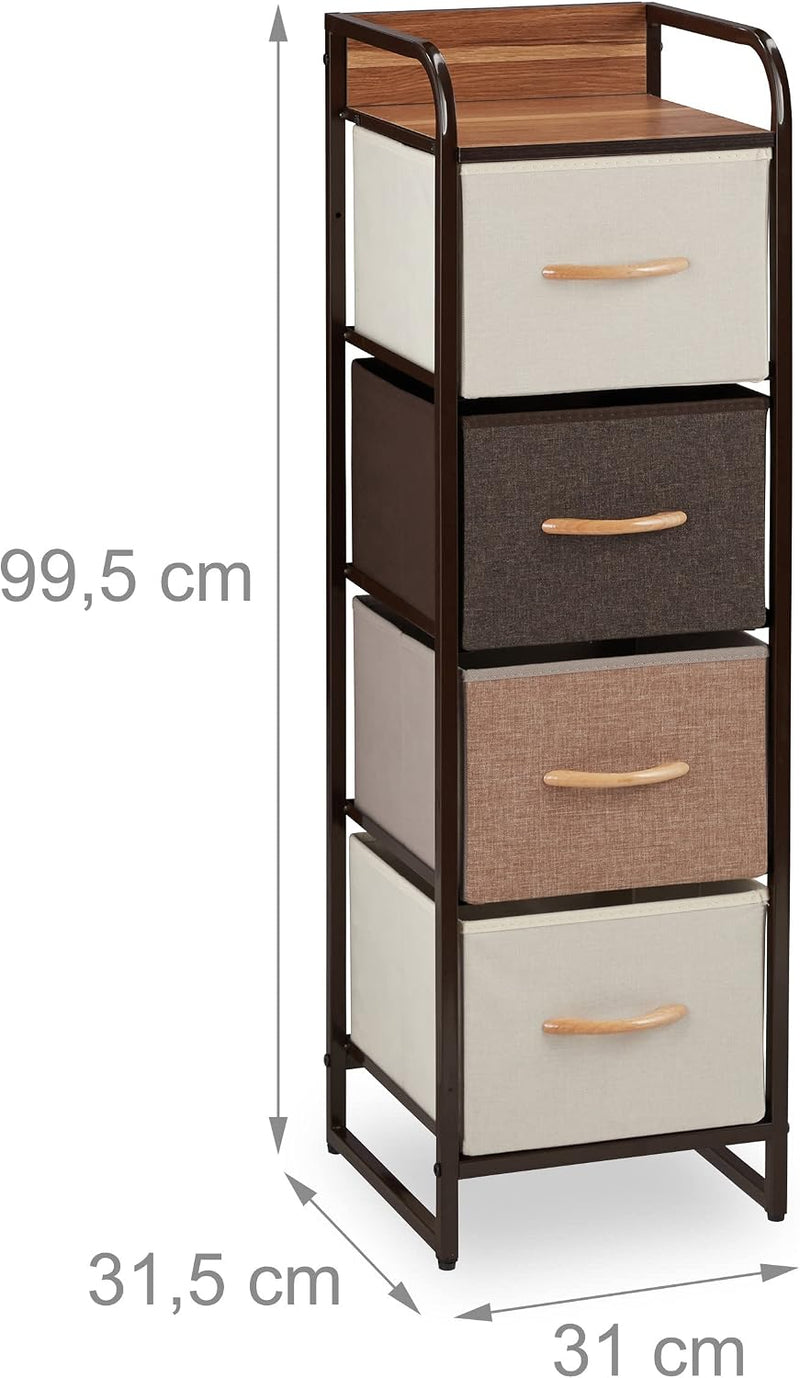 Dresser 4 Drawer Compartments with Shelf 4 Folding