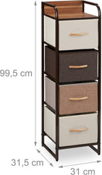 Dresser 4 Drawer Compartments with Shelf Folding Baskets