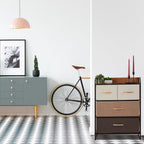 Dresser 4 Drawer Compartments with Shelf Folding Baskets