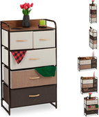 Dresser 5 Drawer Compartments with Shelf Folding Baskets