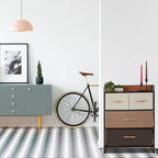 Dresser 5 Drawer Compartments with Shelf Folding Baskets