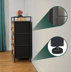 Dresser 5 Fabric Drawers Rattan Look Storage Hallway