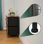 Dresser 5 Fabric Drawers Rattan Look Storage Hallway