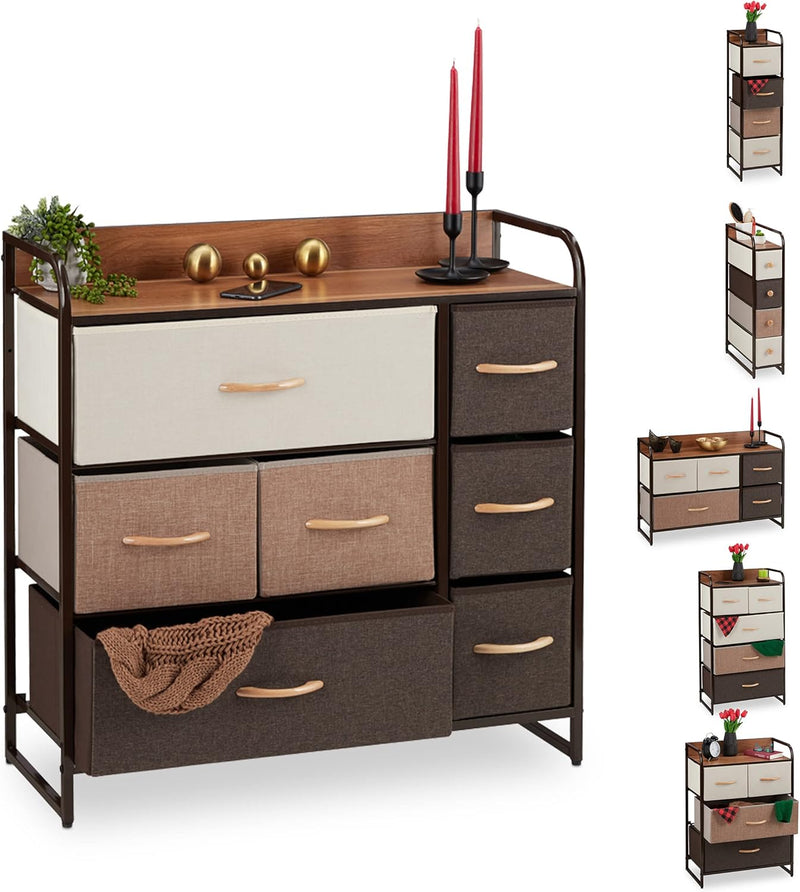 Dresser 7 Drawer Compartments with Shelf 7 Folding