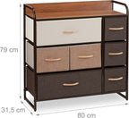 Dresser 7 Drawer Compartments with Shelf Folding Baskets