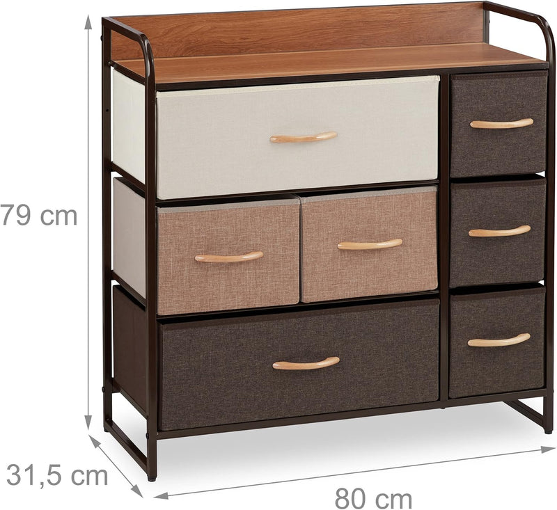 Dresser 7 Drawer Compartments with Shelf 7 Folding