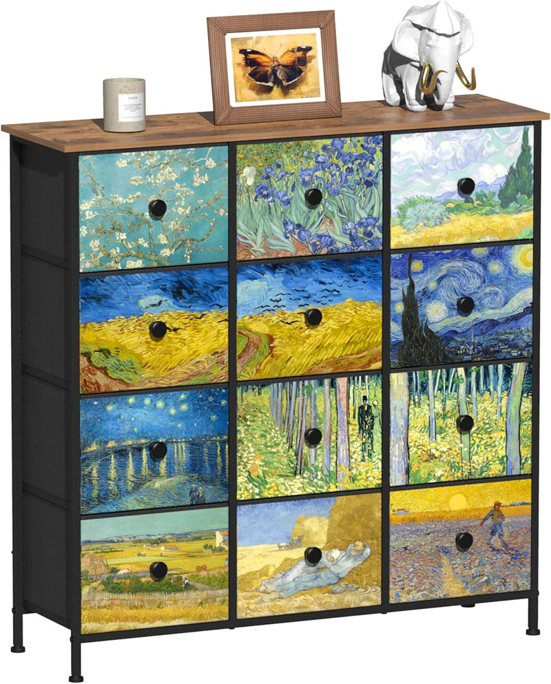 Double Column 8-Drawer Fabric Storage Cabinet Vertical Chest