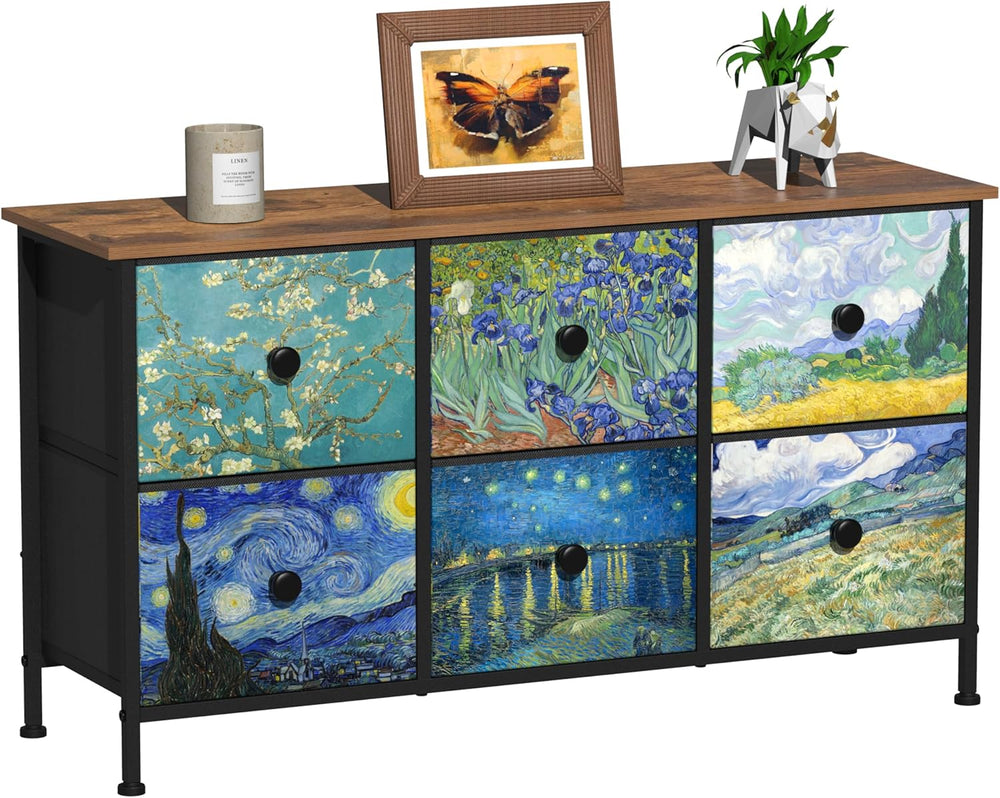 Dresser Bedroom with 6 Fabric Drawers Wide Dressers