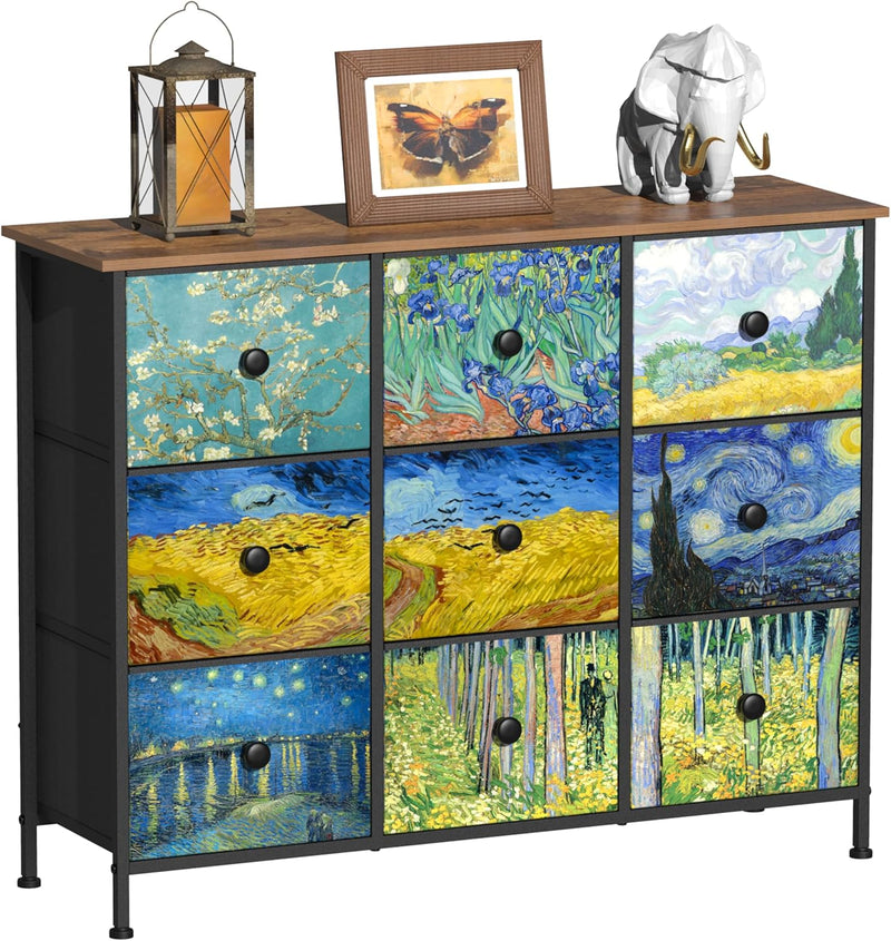 Double Column 8-Drawer Fabric Storage Cabinet Vertical Chest