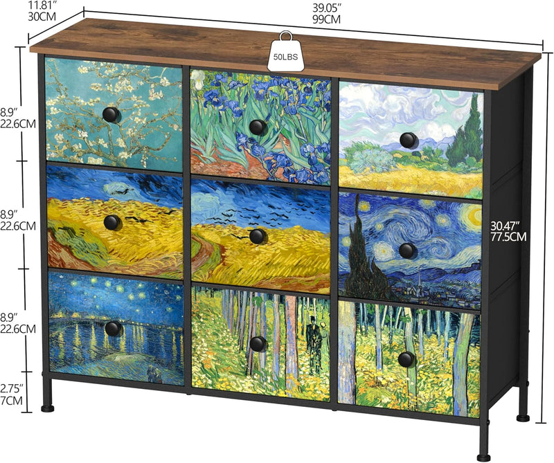 Double Column 8-Drawer Fabric Storage Cabinet Vertical Chest