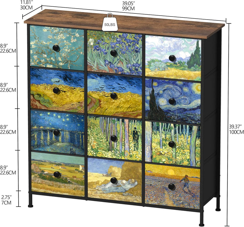Double Column 8-Drawer Fabric Storage Cabinet Vertical Chest
