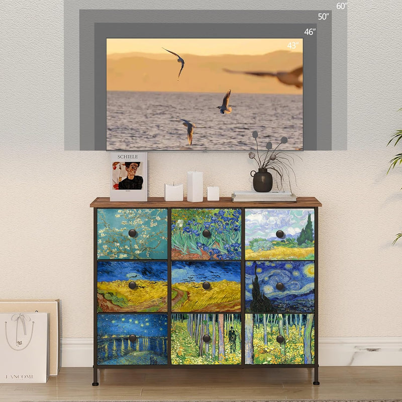 Double Column 8-Drawer Fabric Storage Cabinet Vertical Chest