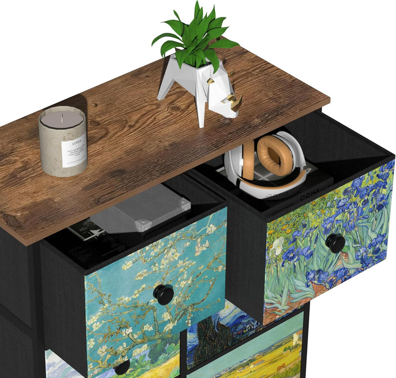Double Column 8-Drawer Fabric Storage Cabinet Vertical Chest