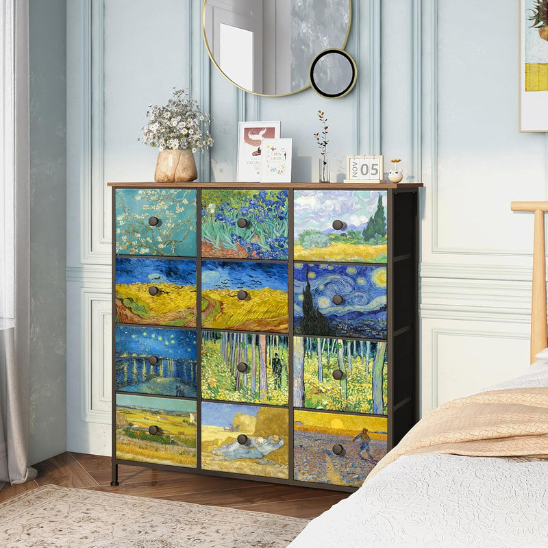 Double Column 8-Drawer Fabric Storage Cabinet Vertical Chest