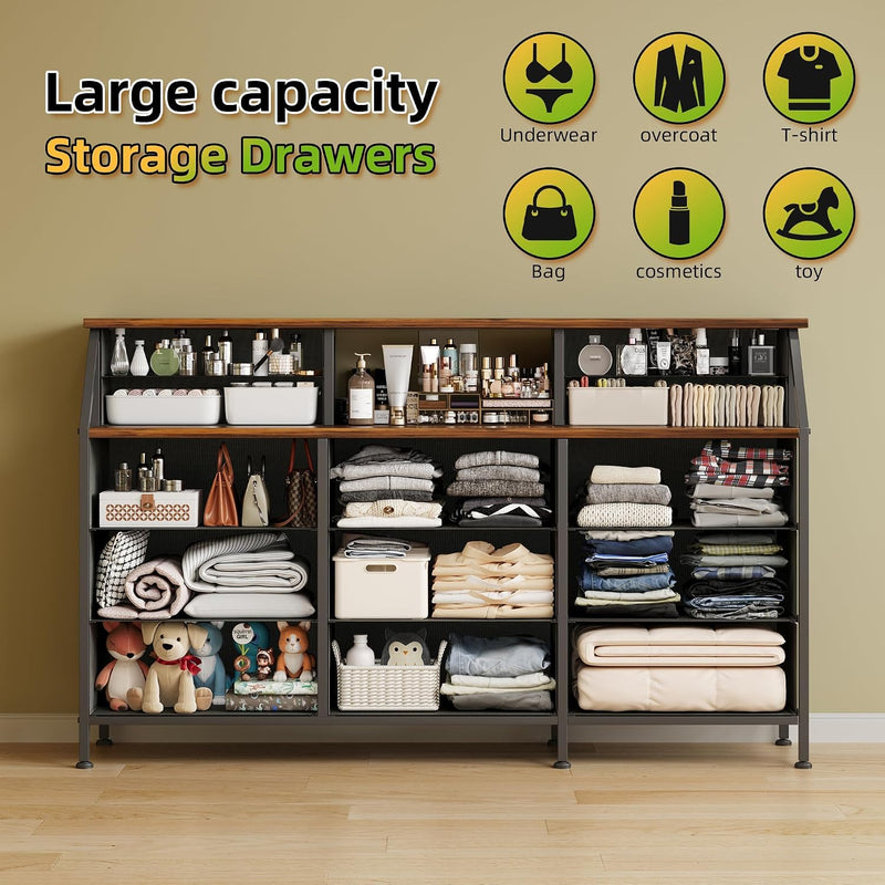 Dresser for Bedroom with 13 Drawers 55” Wide