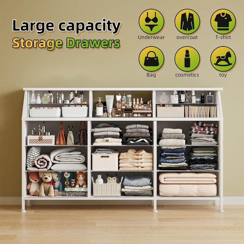 Dresser for Bedroom with 13 Drawers 55” Wide