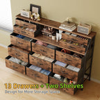 Dresser for Bedroom with 13 Drawers 55” Wide