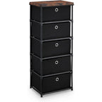 Dresser Storage Unit 3 Fabric Drawers Metal Wood