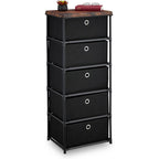 Dresser Storage Unit 3 Fabric Drawers Metal Wood