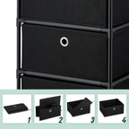 Dresser Storage Unit 3 Fabric Drawers Metal Wood