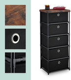 Dresser Storage Unit 3 Fabric Drawers Metal Wood