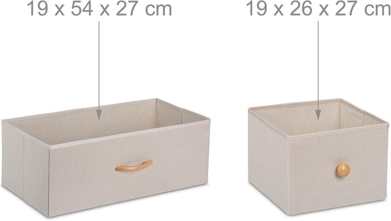 Dresser Storage Unit Bamboo 4 Fabric Drawers