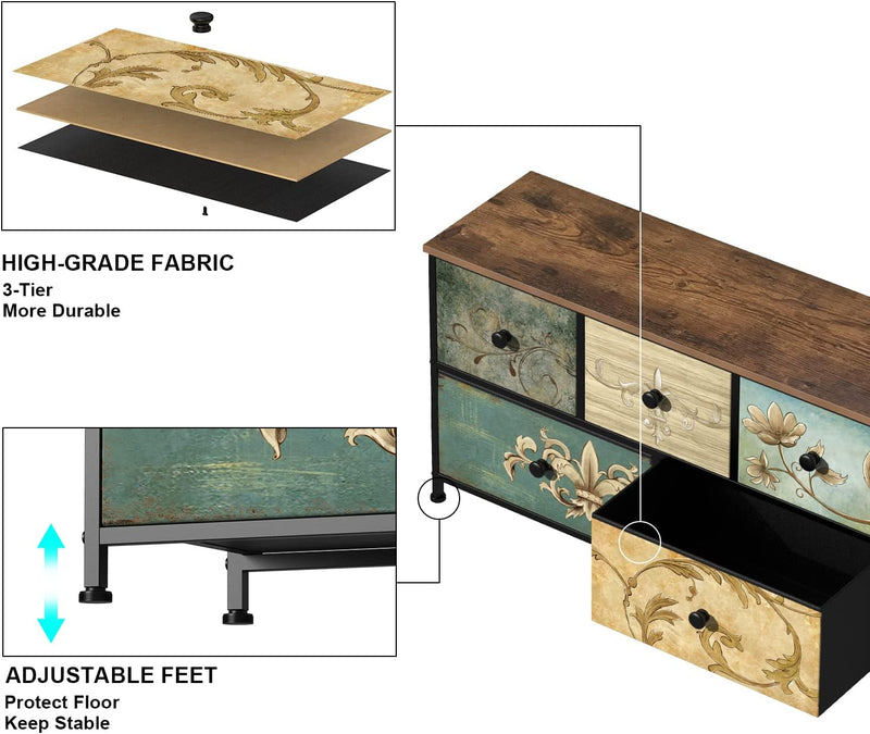 Dresser with Drawer for Bedroom 9 Fabric Drawers