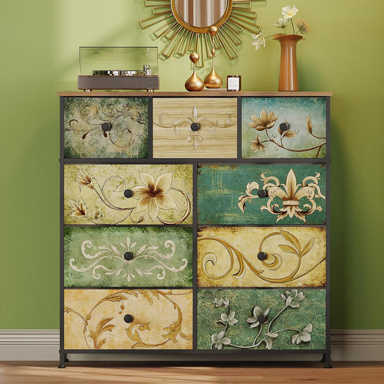 Dresser with Drawer for Bedroom 9 Fabric Drawers