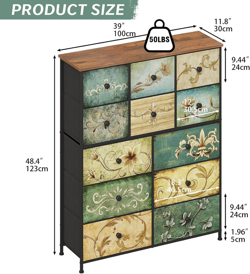 Dresser with Drawer for Bedroom 9 Fabric Drawers