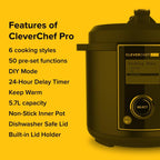 Drewcole Cleverchef Pro 6-In-1 Digital Pressure Cooker 5.7L