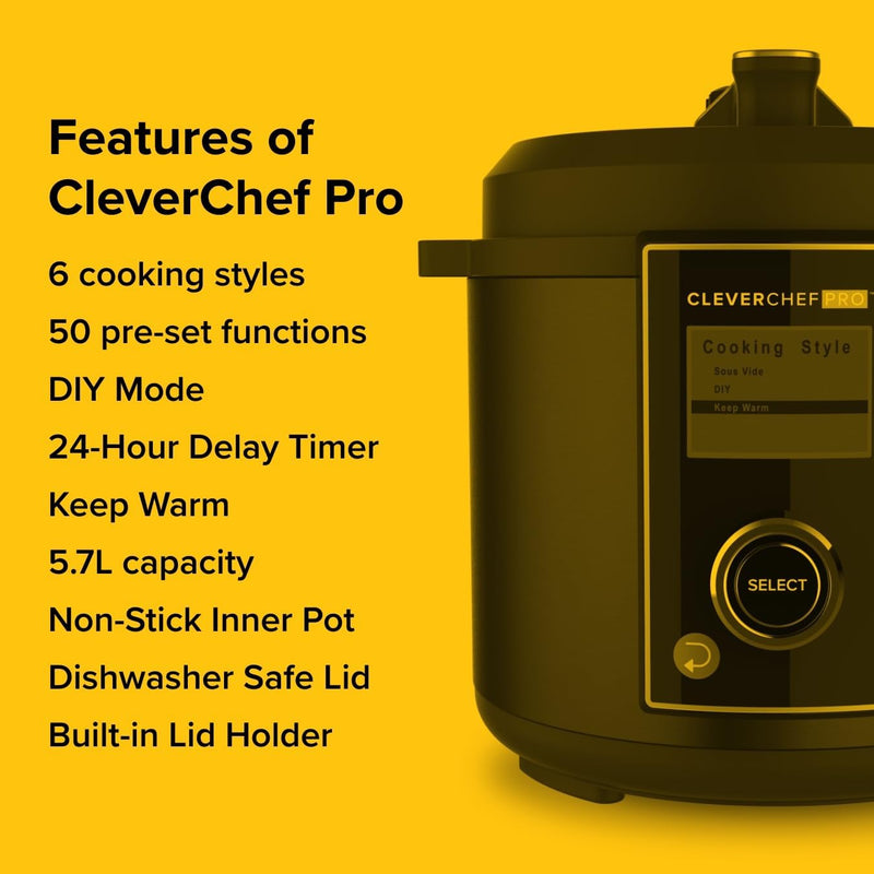 Cleverchef Pro 6-In-1 Digital Pressure Cooker 5.7L Multicooker