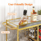 3 Tier Drinks Trolley with Lockable Wheels Rustic