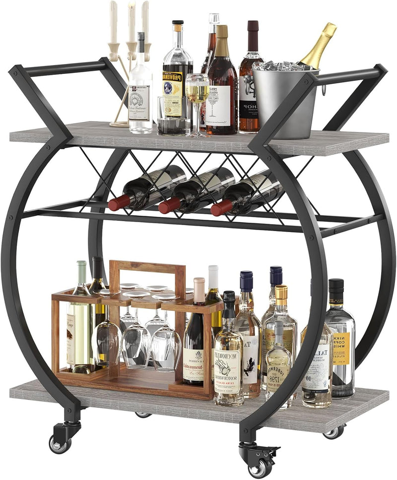 Drinks Trolley on Wheels Bar Cart with Wine