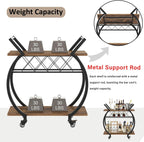 Drinks Trolley on Wheels Bar Cart with Wine