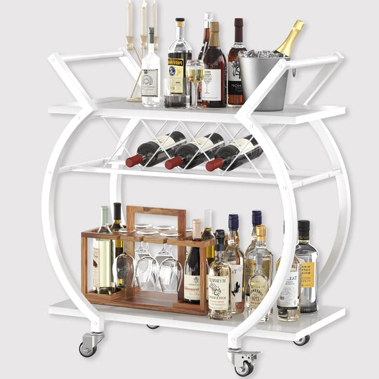 Drinks Trolley on Wheels Bar Cart with Wine