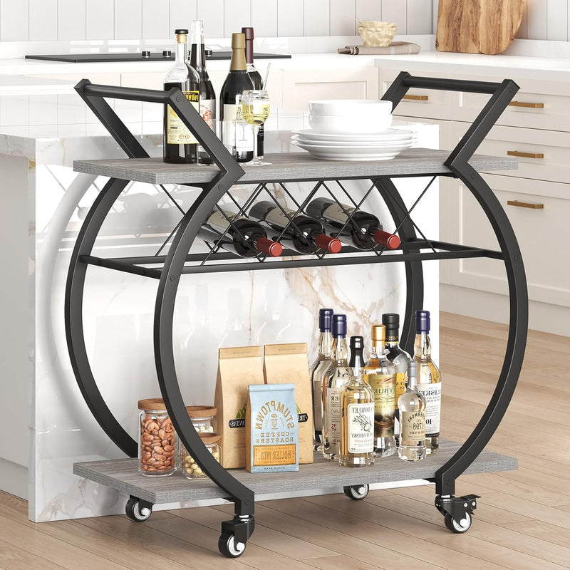 Drinks Trolley on Wheels Bar Cart with Wine
