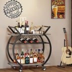 Drinks Trolley on Wheels Bar Cart with Wine
