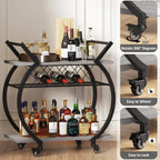 Drinks Trolley on Wheels Bar Cart with Wine
