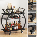 Drinks Trolley on Wheels Bar Cart with Wine